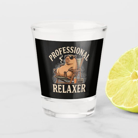 Grappige Capybara Professionele Ontspanner Shot Glas (Voorkant)