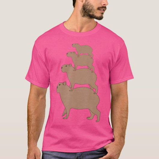 Grappige Capybara Pyramide Capybara Riding Capybar T-shirt (Voorkant)