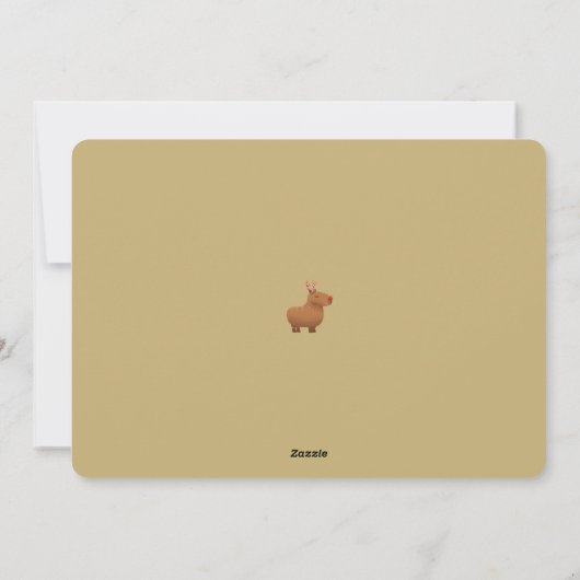 Grappige Capybara rendieren gouden kerst Kaarten (Achterkant)