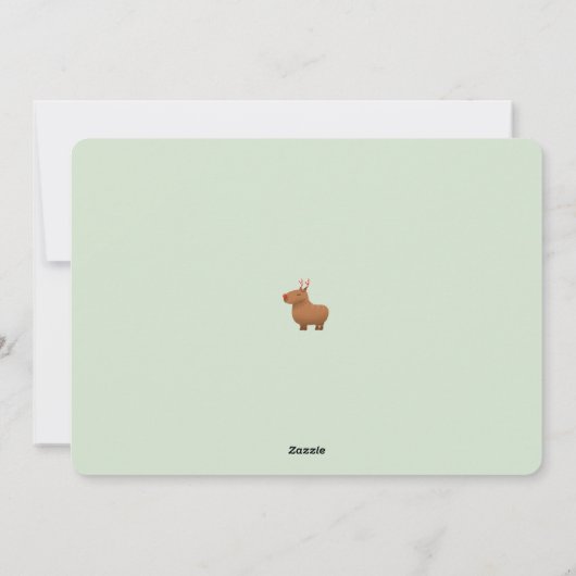 Grappige Capybara rendieren kerst Kaarten (Achterkant)