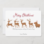Grappige Capybara rendieren kerst Kaarten (Voorkant)