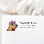 Grappige Capybara retour adreslabels Etiket (Insitu)