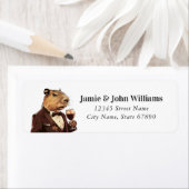 Grappige Capybara retour adreslabels Etiket (Insitu)