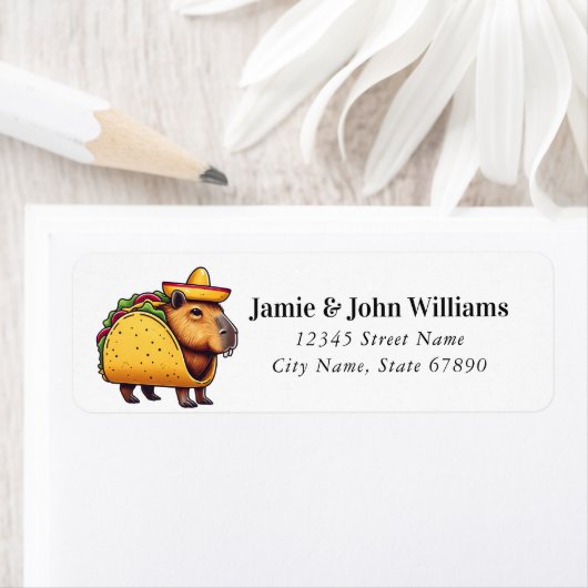 Grappige Capybara retour adreslabels Etiket (Insitu)
