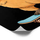 Grappige Capybara Schaatsster Skateboard Ballerina Poster (Hoek)