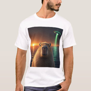Grappige Capybara-selfie met UFO Raar T-shirt