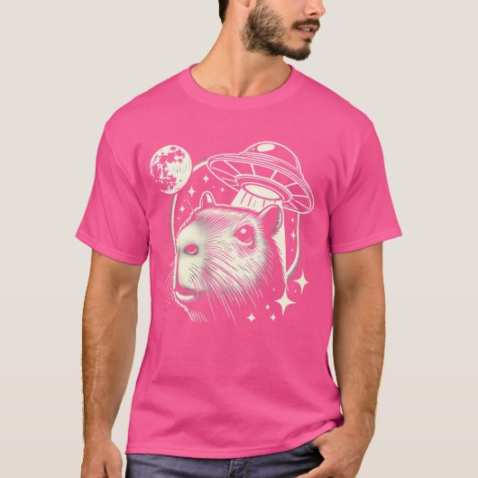 Grappige Capybara Selfie Ufos Mannen Raar Capybara T-shirt (Voorkant)