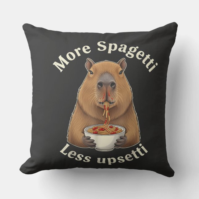 Grappige Capybara Spaghetti Grappen - Meer Spaghet Kussen (Voorkant)