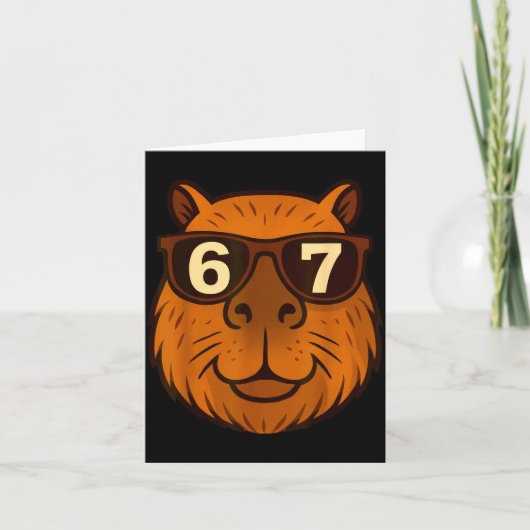 Grappige Capybara Sungles 67 Zes Zeven Meme Kaart (Voorkant)