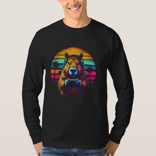 Grappige Capybara T-shirt Gamepad Hoofdtelefoon Vi (Voorkant)