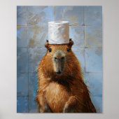 Grappige Capybara Toiletpapier Poster (Voorkant)
