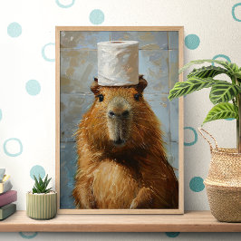 Grappige Capybara Toiletpapier Poster