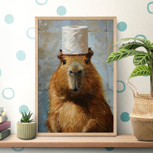 Grappige Capybara Toiletpapier Poster