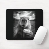 Grappige capybara ufo selfie alien meme muismat (Met muis)