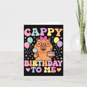 Grappige capybara verjaardag voor lieve meisjes ve kaart