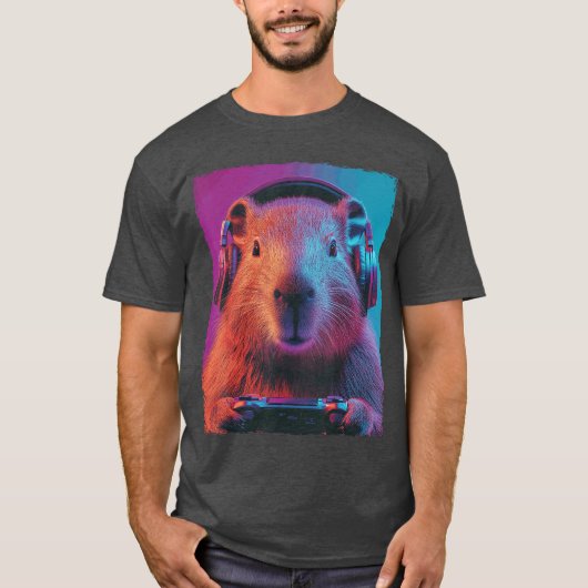 Grappige Capybara Videogames meisje T-shirt (Voorkant)