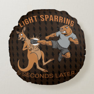 Grappige Capybara vs Kangoeroe Licht Sparring MMA  Rond Kussen