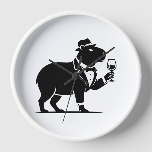 Grappige Capybara Wijn Glas Minimalistische Modern (Voorkant)