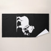 Grappige Capybara Wijn Glas Minimalistische Modern Badhanddoek (Badhanddoek)