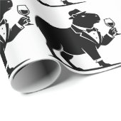 Grappige Capybara Wijn Glas Minimalistische Modern Cadeaupapier (Rol Hoek)