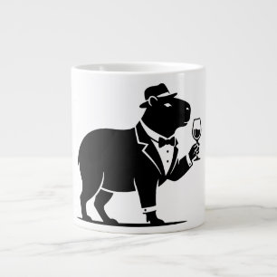 Grappige Capybara Wijn Glas Minimalistische Modern Grote Koffiekop