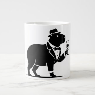 Grappige Capybara Wijn Glas Minimalistische Modern Grote Koffiekop