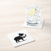 Grappige Capybara Wijn Glas Minimalistische Modern Kartonnen Onderzetters (Insitu)