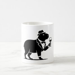 Grappige Capybara Wijn Glas Minimalistische Modern Koffiemok