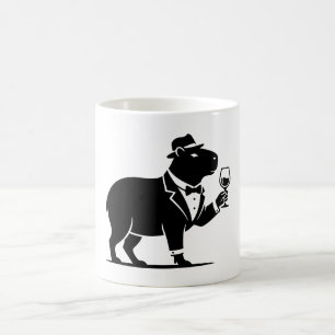 Grappige Capybara Wijn Glas Minimalistische Modern Koffiemok