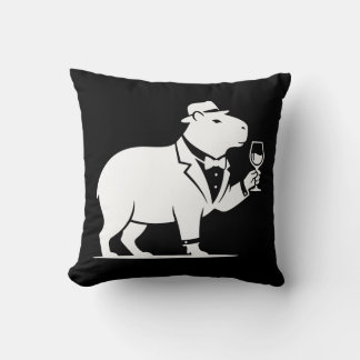 Grappige Capybara Wijn Glas Minimalistische Modern Kussen