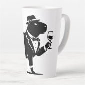 Grappige Capybara Wijn Glas Minimalistische Modern Latte Mok (Rechterhoek)