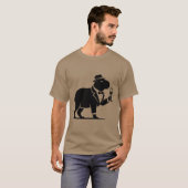 Grappige Capybara Wijn Glas Minimalistische Modern T-shirt (Voorkant volledig)