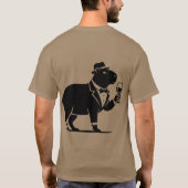 Grappige Capybara Wijn Glas Minimalistische Modern T-shirt (Achterkant)