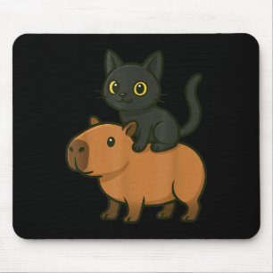 Grappige Capybara Zwarte Kat Dierenvriend Mama Pap Muismat