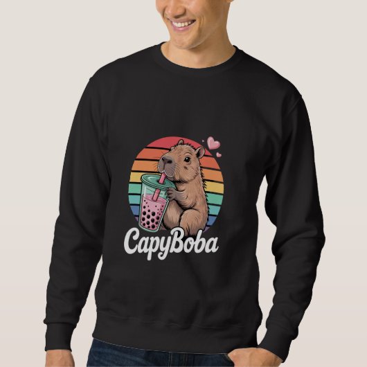 Grappige Capyboba Capybara Boba Thee Trui (Voorkant)