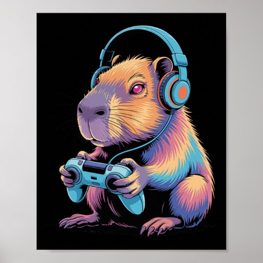 Grappige Capyra Gaming Video Game Capyra Poster (Voorkant)