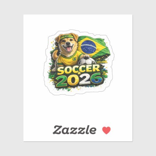 🇧🇷🐶 Grappige Caramelo Vira Lata Voetbalsticker Sticker (Vel)