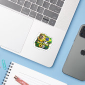 🇧🇷🐶 Grappige Caramelo Vira Lata Voetbalsticker Sticker (Laptop met iPhone)