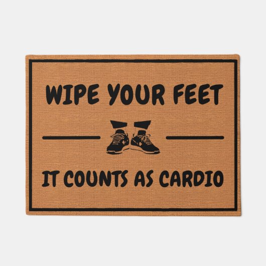 Grappige Cardio Fitness Gym Humor Minimalistisch R Deurmat (Voorkant)