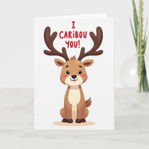 Grappige Caribou Geef Om Jou Kaart