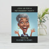 Grappige Caricatuur Pensioenfeest Kaart (Staand voorkant)