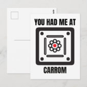 Grappige carrom-bordspeler briefkaart (Voorkant / Achterkant)
