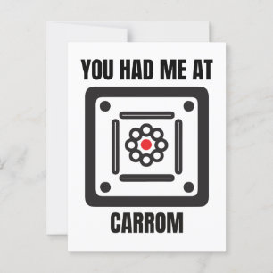 Grappige carrom-bordspeler briefkaart