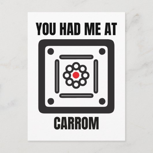 Grappige carrom-bordspeler briefkaart (Voorkant)