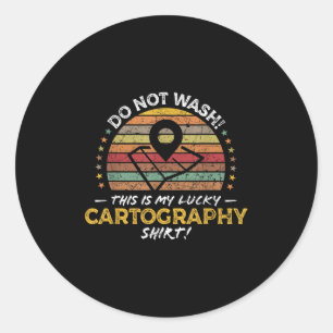 Grappige cartograaf, kaartenmaker Quote Graphic Ronde Sticker