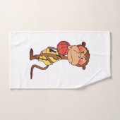 Grappige Cartoon Aap Basketbal Bad Handdoek (Handdoek)