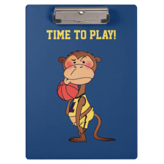 Grappige Cartoon Aap Basketbal Gepersonaliseerde T Klembord