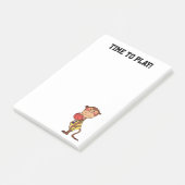 Grappige Cartoon Aap Basketbal Gepersonaliseerde T Post-it® Notes (Schuin)