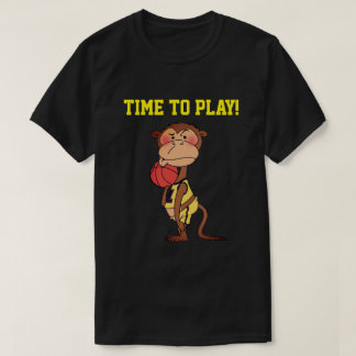 Grappige Cartoon Aap Basketbal Gepersonaliseerde T T-shirt