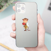 Grappige Cartoon Aap Basketbal Sticker (Telefoon)